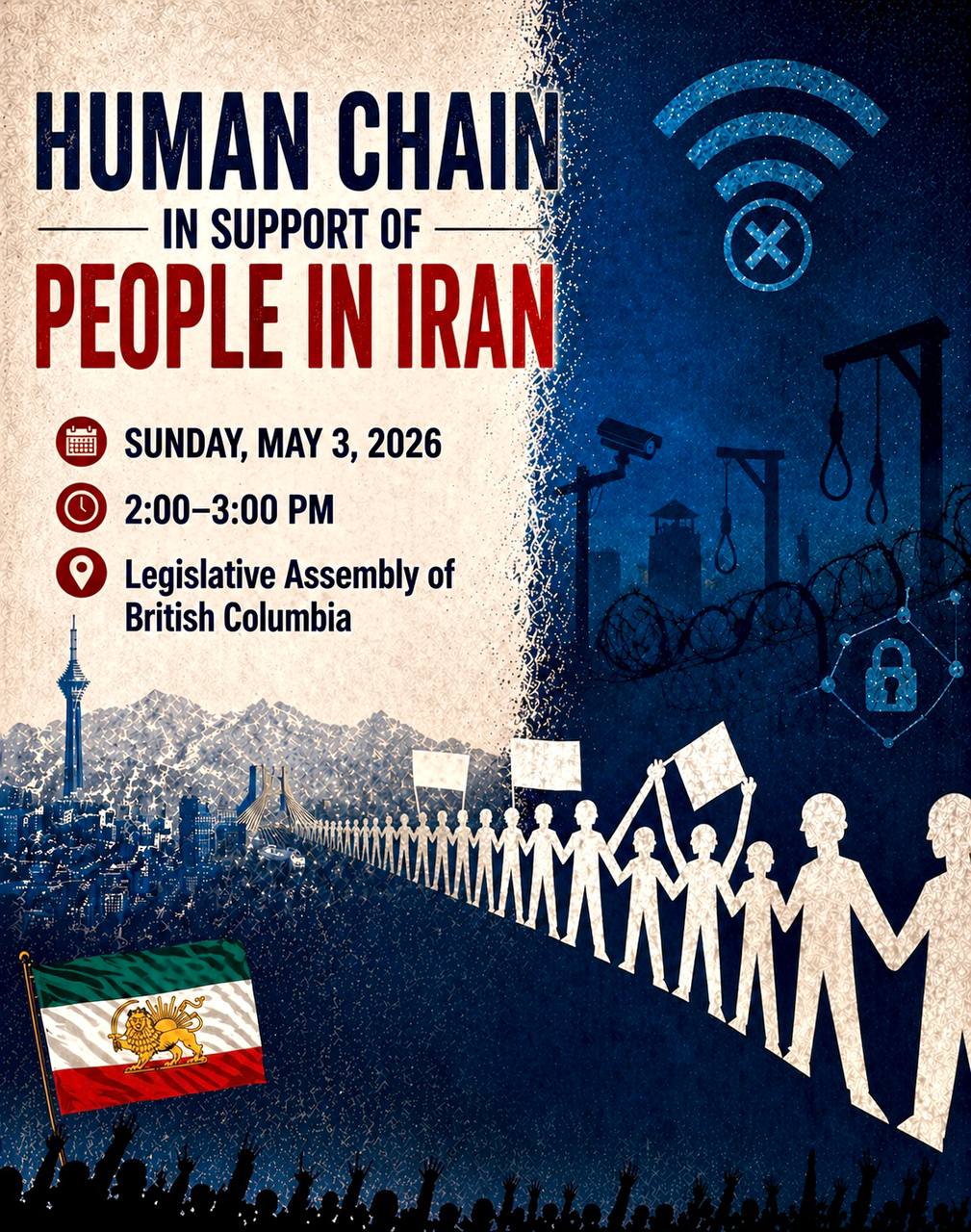 Human Chain in Support of People in Iran